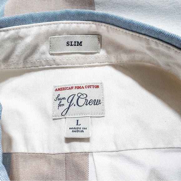 J. Crew Mens Slim Americana Pima Cotton Button-Down Oxford Shirt Size L Multi - Picture 9 of 9